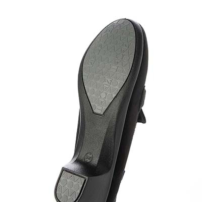 エル スポーツ ELLESPORT  ウェッジヒールで歩きやすい♪足馴染み抜群のソフトストレッチ素材  ビットローファー　ESP14710 BLACK-SILKY 23.0