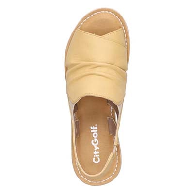 シティ ゴルフ City Golf アウトステッチ製法 ウェッジサマーサンダル GFL20103 YELLOW M　(23.0～23.5)