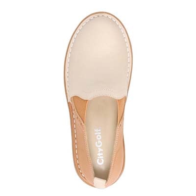 シティゴルフ Ｃｉｔｙ　Ｇｏｌｆ ゆったり足入れアウトステッチ製法のカジュアルシューズ　GFL20116 CAMEL/C 23.0