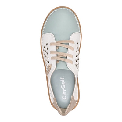 シティゴルフ Ｃｉｔｙ　Ｇｏｌｆ ゆったり足入れアウトステッチ製法のカジュアルシューズ　GFL20117 L-GREEN/C 23.0