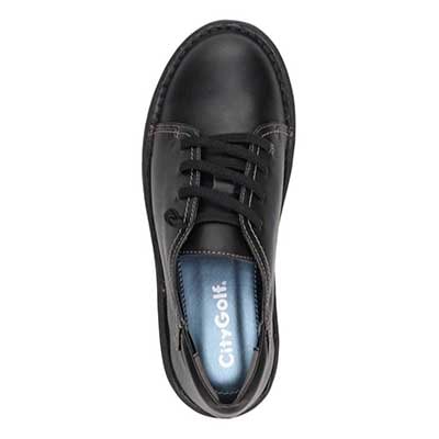 シティ ゴルフ City Golf  ゆったり足入れ アウトステッチ製法 レースアップカジュアルシューズ　GFL20126 BLACK 23.0