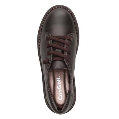 シティ ゴルフ City Golf  ゆったり足入れ アウトステッチ製法 レースアップカジュアルシューズ　GFL20126 D-BROWN 23.0