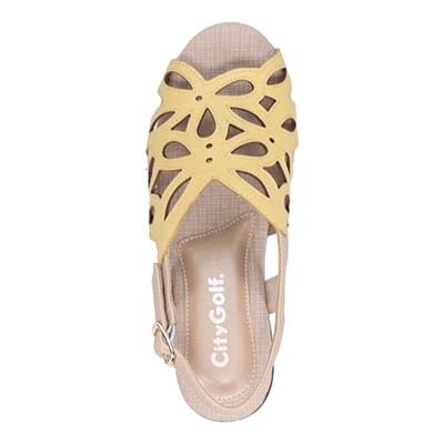 シティ ゴルフ City Golf  抜け感の甲デザインがきれいなサンダル　GFL20134 YELLOW M　(23.0～23.5)