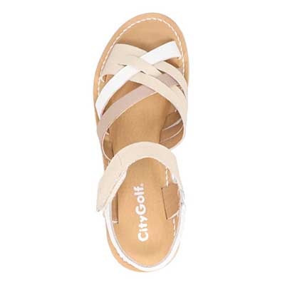 シティ ゴルフ City Golf  アウトステッチサンダル　GFL20135 BEIGE M　(23.0～23.5)