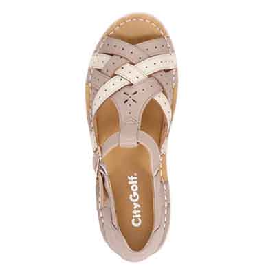 シティ ゴルフ City Golf  アウトステッチ製法のソフトカジュアルサンダル　GFL20154 BEIGE/C 23.0