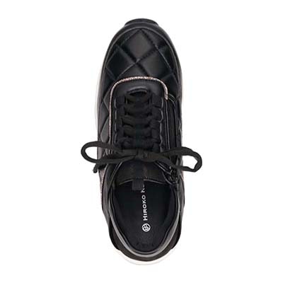 【撥水加工】HIROKO KOSHINO ヒールアップスニーカー  HKL1202 BLACK 23.0
