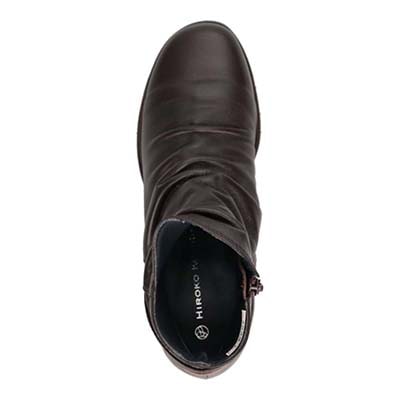 【防滑ソールタイプ】HIROKO KOSHINO キレイ目シルエット 柔らか素材 ショートブーツ   HKL4633H D-BROWN 23.0