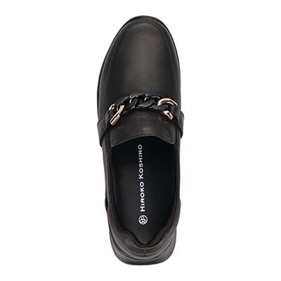 HIROKO KOSHINO チェーン金具付き ローファー　HKL6205 BLACK 23.0