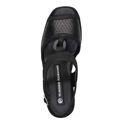HIROKO KOSHINO バックストラップウェッジサンダル　HKL7528 BLACK M　(23.0～23.5)