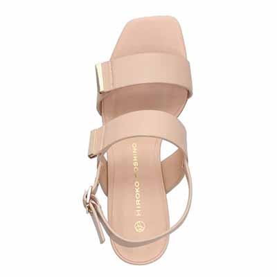 HIROKO KOSHINO 安定の太めヒール バックストラップ 5.5cmヒールサンダル　HKL8009 BEIGE 23