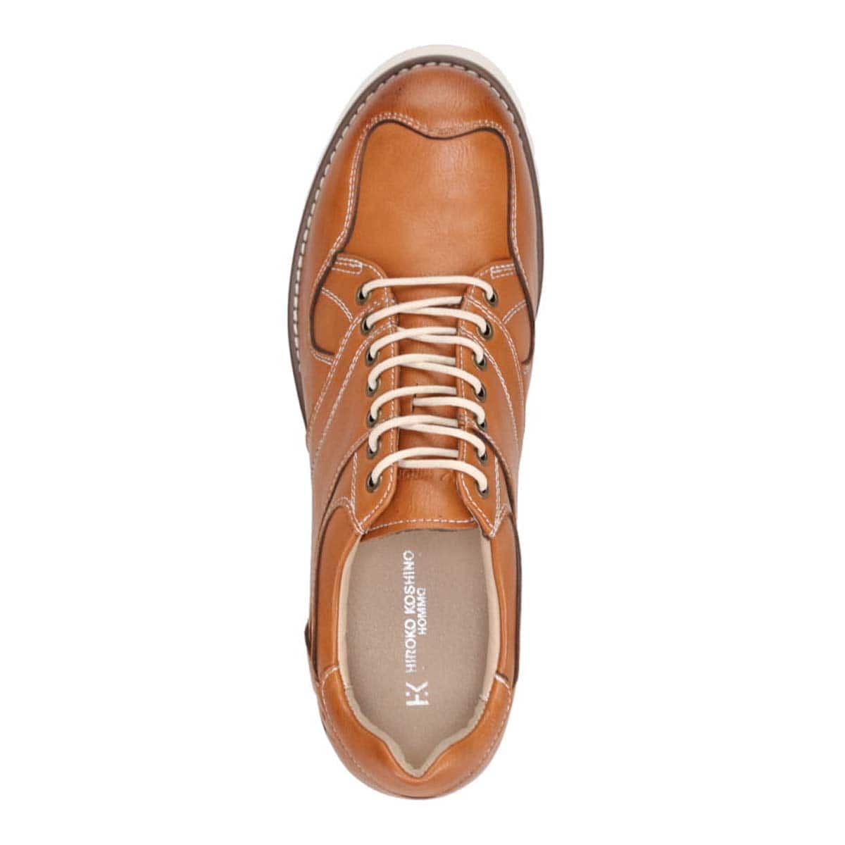 HIROKO KOSHINO HOMME  メンズ こがし系の素材を採用したカジュアルスニーカー　HR5903 BROWN 25.0