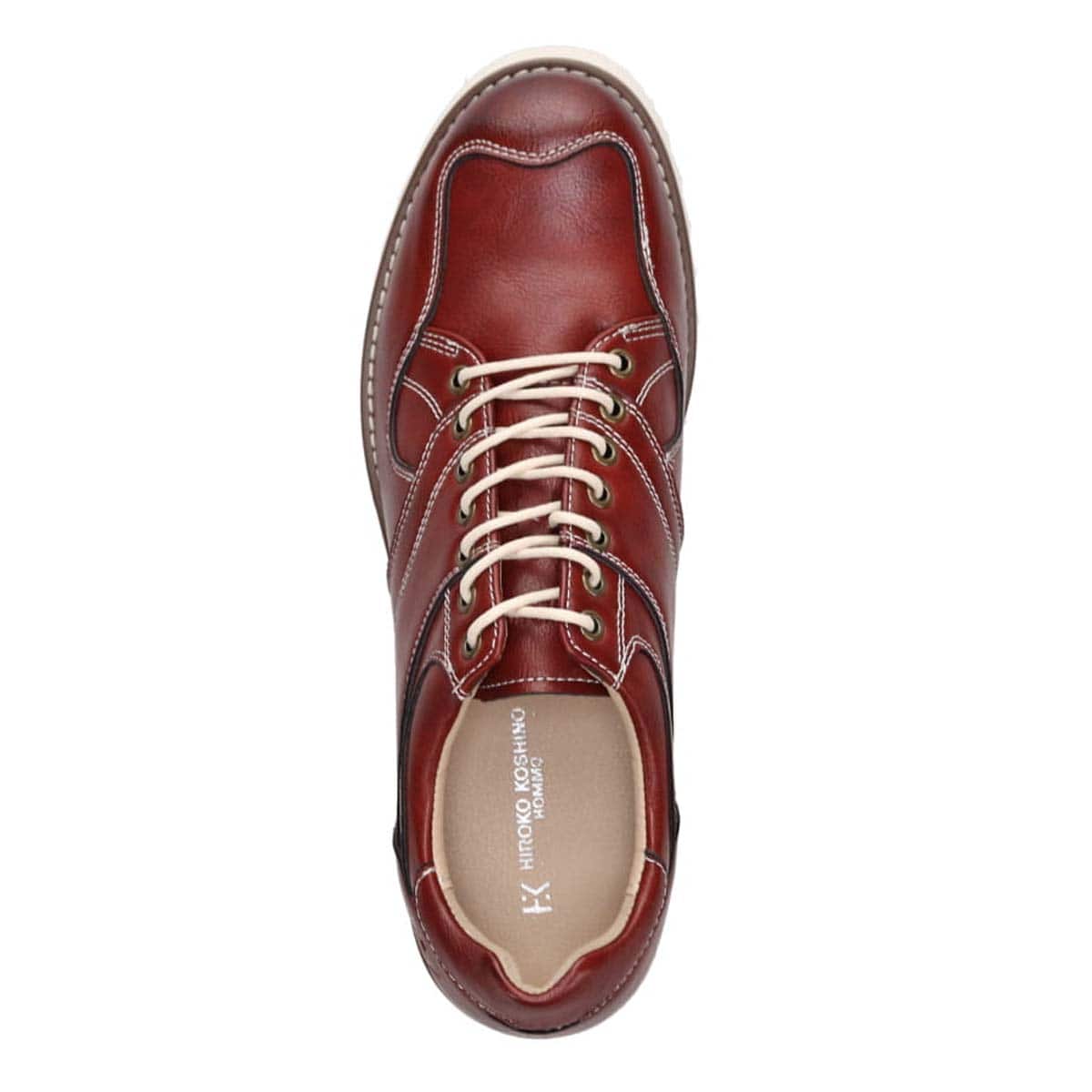 HIROKO KOSHINO HOMME  メンズ こがし系の素材を採用したカジュアルスニーカー　HR5903 WINE 25.0
