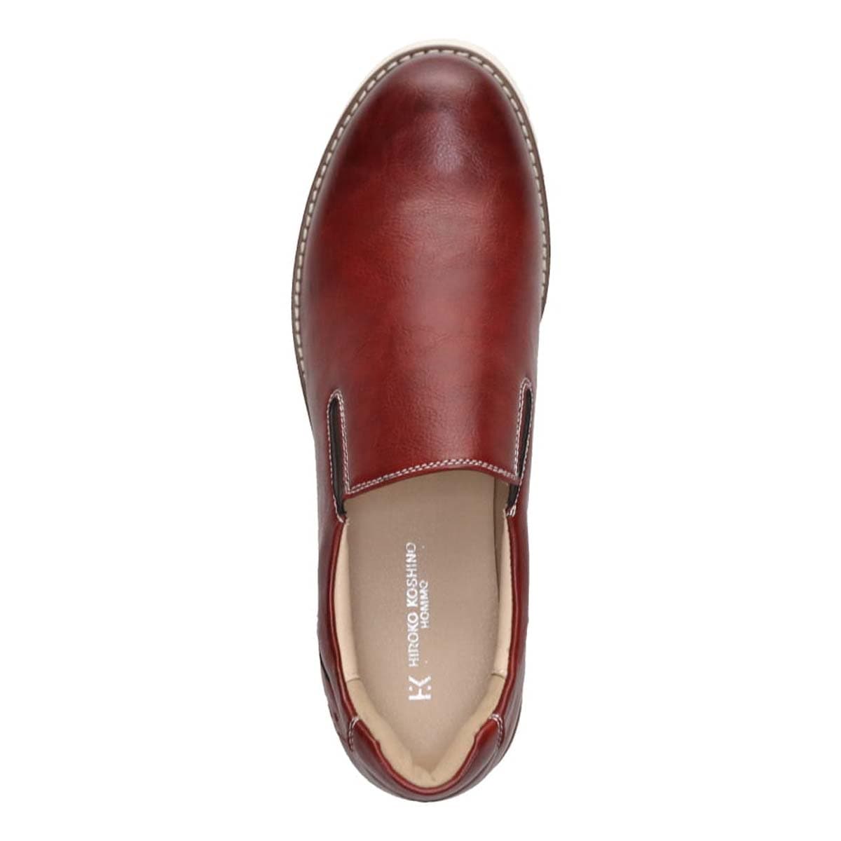 HIROKO KOSHINO HOMME  メンズ こがし系の素材を採用したカジュアルスリッポンスニーカー　HR5907 WINE 25.0