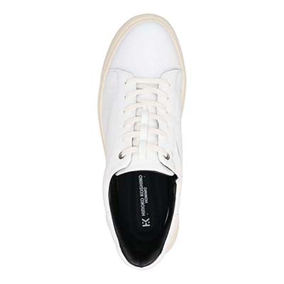 HIROKO KOSHINO HOMME ヒロココシノオム メンズ 本革 レザースニーカー クイックフィット HR8201 サイドマッケイ 軽量 カジュアル ビジネス　HR8201 WHITE 25.0