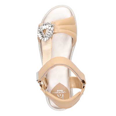 HIROKO KOSHINO FEMME　スポーツテイストのビジューサンダル　HRL1007 BEIGE M　(23.0～23.5)