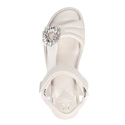 HIROKO KOSHINO FEMME　スポーツテイストのビジューサンダル　HRL1007 WHITE M　(23.0～23.5)