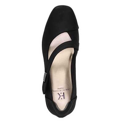 【撥水加工】HIROKO KOSHINO FEMME　超軽量ウエッジソール カジュアルパンプス　HRL2008 BLACK 23.0