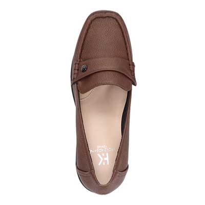 【撥水加工】HIROKO KOSHINO FEMME　超軽量ウエッジソール カジュアルモカシンパンプス　HRL2009 D-BROWN 23.0