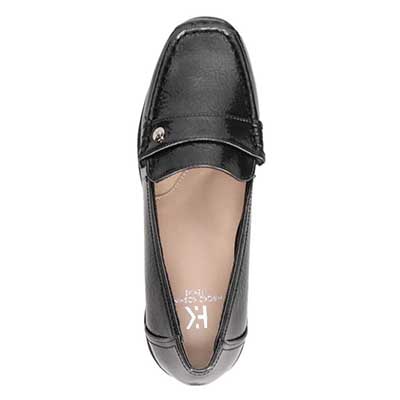 【撥水加工】HIROKO KOSHINO FEMME　超軽量ウエッジソール カジュアルモカシンパンプス　HRL2009 GRAY-ENAMEL 23.0