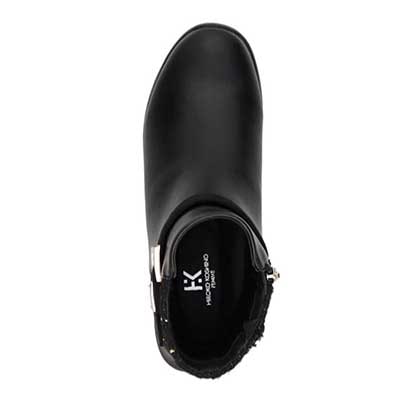 【撥水加工】HIROKO KOSHINO FEMME　防滑仕様デザインショートブーツ　HRL2011 BLACK/C 23.0