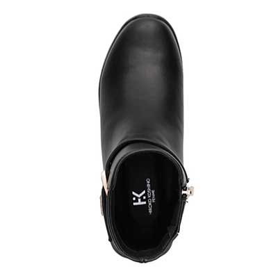 【撥水加工】HIROKO KOSHINO FEMME　防滑仕様デザインショートブーツ　HRL2011 BLACK 23.0