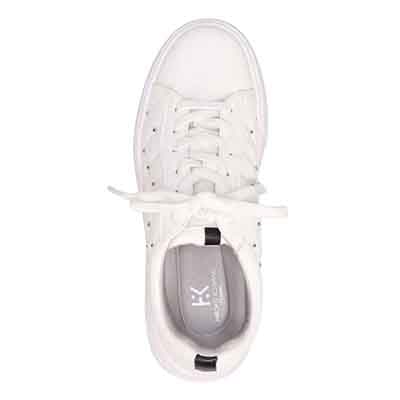 HIROKO KOSHINO FEMME サイドのキルティングとスタッズがポイントのコート系スニーカー HRL2032 IVORY 23.0