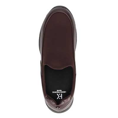 【撥水加工】HIROKO KOSHINO FEMME 素材コンビ　スリッポンシューズ　HRL3001A D-BROWN 23.0