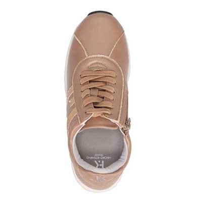 【撥水加工】HIROKO KOSHINO　ヒールタイプ・ハイカットスニーカー　HRL3005 D-BEIGE 23.0