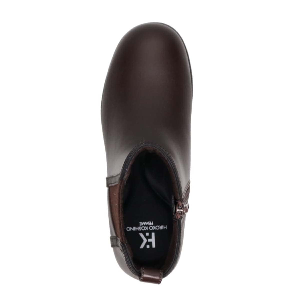 【撥水加工】HIROKO KOSHINO FEMME グラスファイバー配合ソール・サイドゴアブーツ　HRL4008 BROWN 23.0