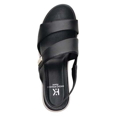 HIROKO KOSHINO FEMME 屈曲性のある6cmウェッッジソールサンダル　HRL5000 BLACK M　(23.0～23.5)
