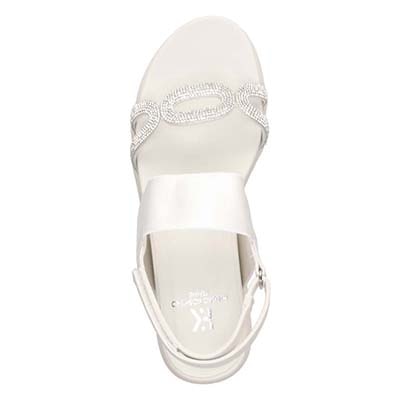 HIROKO KOSHINO FEMME 屈曲性のある 6cmウェッッジソールデザインサンダル　HRL5002 IVORY M　(23.0～23.5)