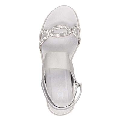 HIROKO KOSHINO FEMME 屈曲性のある 6cmウェッッジソールデザインサンダル　HRL5002 SILVER M　(23.0～23.5)