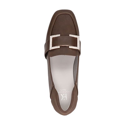 HIROKO KOSHINO FEMME　足元に華やぎと上品さを ヌバック×スムース素材 コンビローファー　HRL5004 D-BROWN 23.0