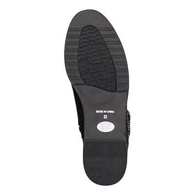 HIROKO KOSHINO FEMME　あたたかさと華やかさを両立 ファー付きスエードショートブーツ　HRL5006 BLACK 23.0