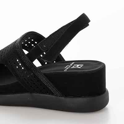 HIROKO KOSHINO FEMME ウェッジサンダル　HRL5010 BLACK M　(23.0～23.5)