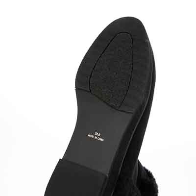 HIROKO KOSHINO FEMME ライニングがフェイクファーの温かいムートン風ブーツ HRL5015 BLACK 23.0