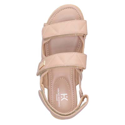 HIROKO KOSHINO FEMME キルティングとジュート風の厚底ソールが大人可愛いサンダル　HRL6000 L-PINK M　(23.0～23.5)