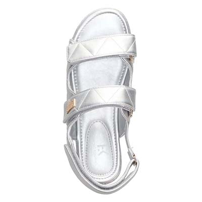 HIROKO KOSHINO FEMME キルティングとジュート風の厚底ソールが大人可愛いサンダル　HRL6000 SILVER M　(23.0～23.5)