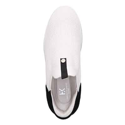 HIROKO KOSHINO FEMMEシンプルニットのスリッポンスニーカー HRL9000 WHITE/BLACK 23.0