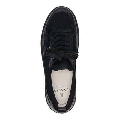 ランバンオンブルー LANVIN en Bleu 「リカバリーインソール」搭載で指圧効果により血行を115％促進。ニットスニーカー　LB1005XR BLACK 25.0