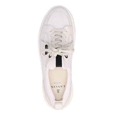 ランバンオンブルー LANVIN en Bleu 「リカバリー指圧インソール」搭載で指圧効果により血行を115％促進。ニットスニーカー　LB1005XR WHITE 25.0