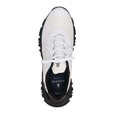 ランバンオンブルー LANVIN en Bleu 「リカバリーインソール」搭載で指圧効果により血行を115％促進。トレイルランニングスニーカー　LB1006XR WHITE 25.0