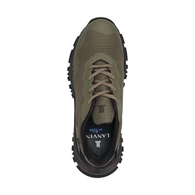 ランバンオンブルー LANVIN en Bleu  トレイルランニングスニーカー　LB1007 KHAKI 25.0