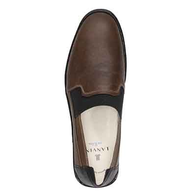 ランバンオンブルー LANVIN en Bleu 「Recovery Shiatsu Insole」搭載で指圧効果により血行をよくする。LANVIN en Bleu　ローファースリップオンシューズ  LB1015XR KHAKI 25.0