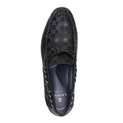 ランバンオンブルー LANVIN en Bleu 「Recovery Shiatsu Insole」搭載で指圧効果により血行をよくする。ローファースリップオンシューズ  LB1017XR BLACK 25.0