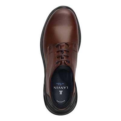 ランバンオンブルー LANVIN en Bleu 「リカバリーインソール」搭載で指圧効果により血行を115％促進。レースアップカジュアルシューズ　LB1019XR BROWN 25