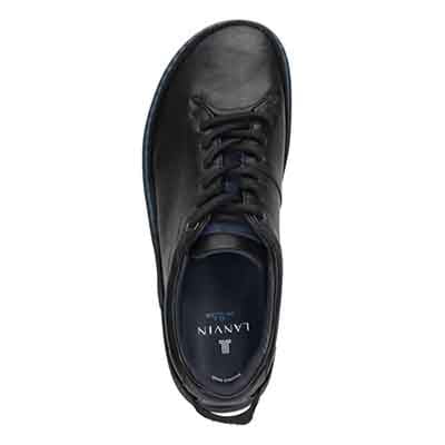 ランバンオンブルー LANVIN en Bleu 「リカバリー指圧インソール」搭載で指圧効果により血行を115％促進。レースアップカジュアルシューズ　LB1021XR BLACK 25.0