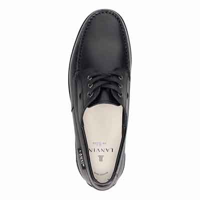 ランバンオンブルー LANVIN en Bleu 「リカバリー指圧インソール」搭載で指圧効果により血行を115％促進。レースアップカジュアルシューズ　LB1022XR BLACK 25.0