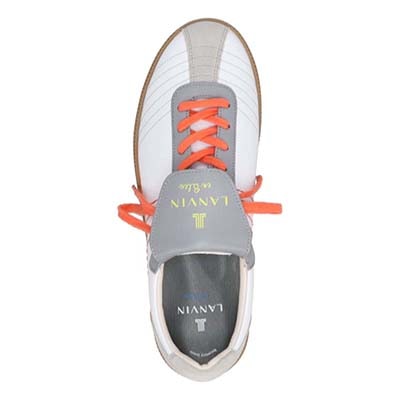 ランバンオンブルー LANVIN en Bleu 「リカバリーインソール」搭載で指圧効果により血行を115％促進。レースアップカジュアルスニーカー　LB5241XR L-GRAY/WHITE 25.0