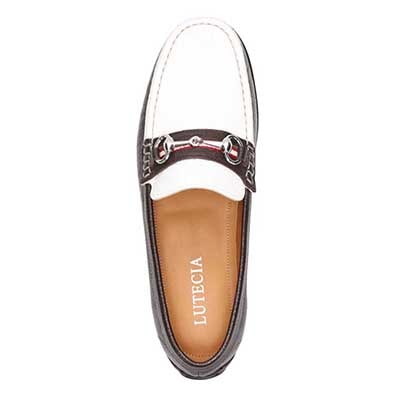 ルーテシア LUTECIA ビット付きソフトドライビングシューズ  LU8102 D-BROWN/WHITE 25.0